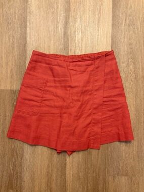 Uniqlo Orange-Red Wrap Skort